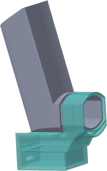CAD rendering of the developing InhalAIR attachment